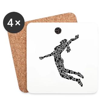 Volleyball Women Symbols Girls Volleyball Player - Coasters (set of 4) - white - Front