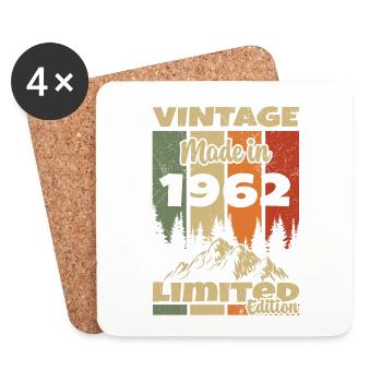 Vintage Retro 1962 Geburtstagsgeschenk 1962 - Untersetzer (4er-Set) - Weiß - Vorne