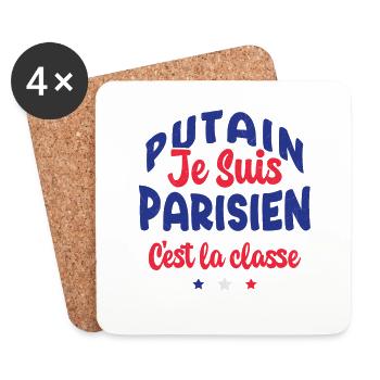 je suis parisien c'est la classe - Dessous de verre (lot de 4) - blanc - Devant