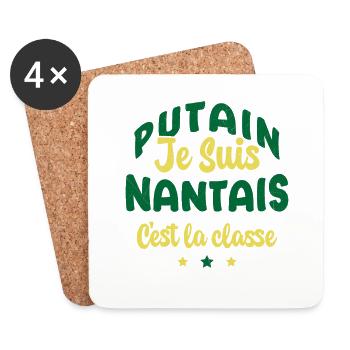 Je suis nantais c'est la classe - Dessous de verre (lot de 4) - blanc - Devant