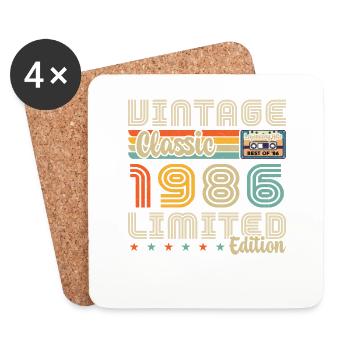 Jahrgang Jahrgang 1986 Geburtstagsgeschenk - Untersetzer (4er-Set) - Weiß - Vorne