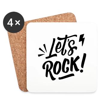 Let’s Rock - Musique Rock & Roll - Dessous de verre (lot de 4) - blanc - Devant