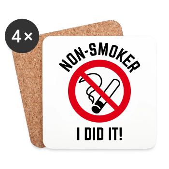 Non-fumeur – je l’ai fait! (3C / B) - Dessous de verre (lot de 4) - blanc - Devant