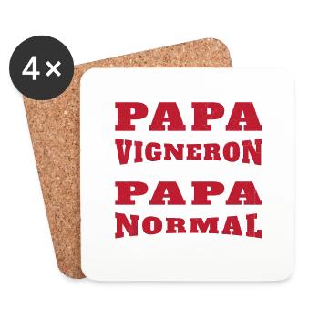 Je Suis un Papa Vigneron / Homme Vigneron Cadeau - Dessous de verre (lot de 4) - blanc - Devant