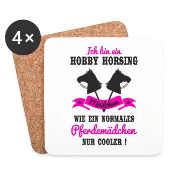 Hobby Horse Hobby Horsing Steckenpferd Geschenk - Untersetzer (4er-Set) - Weiß - Vorne