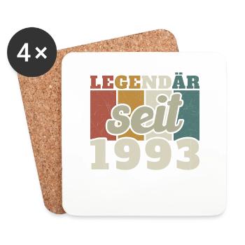 Legendär seit 1993 Jahrgang Geburtstag Geschenk - Untersetzer (4er-Set) - Weiß - Vorne