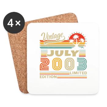 Vintage Juli 2003 Retro Geburtstagsgeschenk - Untersetzer (4er-Set) - Weiß - Vorne