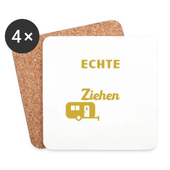echte kerle ziehen wohnwagen - Untersetzer (4er-Set) - Weiß - Vorne