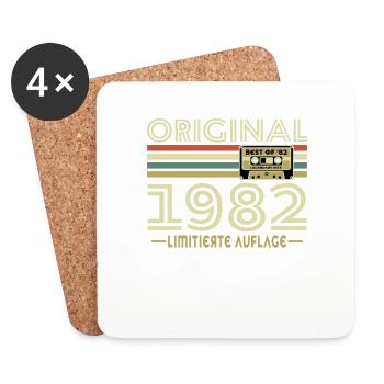 Original 1982 Jahrgang Vintage Geburtstag Retro - Untersetzer (4er-Set) - Weiß - Vorne