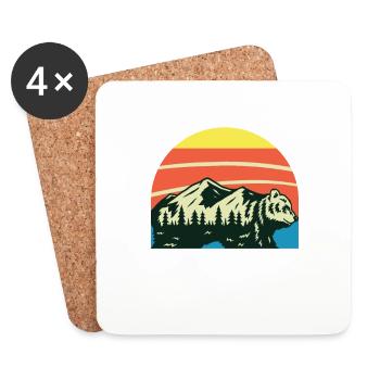 Mountain Bear Gift Humor - Coasters (set of 4) - white - Front