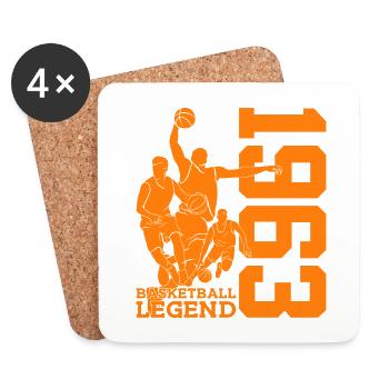 BASKETBALL LEGEND 1963 BASKETBALL 63. GEBURTSTAG - Untersetzer (4er-Set) - Weiß - Vorne