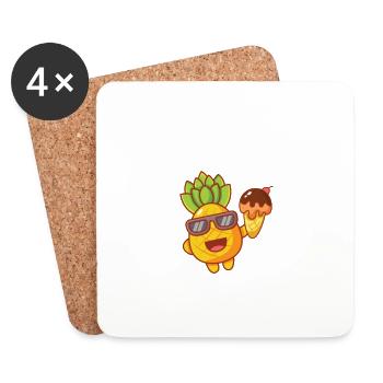 dies das Ananas Lustiger Spruch - Untersetzer (4er-Set) - Weiß - Vorne