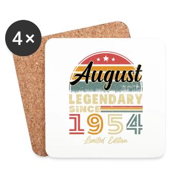 August 1954 Vintage Retro Geburtstagsgeschenk - Untersetzer (4er-Set) - Weiß - Vorne