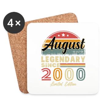 August 2000 Vintage Retro Geburtstagsgeschenk - Untersetzer (4er-Set) - Weiß - Vorne