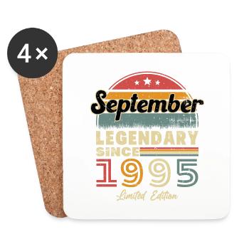 Vintage septembre 1995 vintage cadeau anniversaire - Dessous de verre (lot de 4) - blanc - Devant