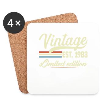 Vintage 1983 Limitierte Auflage Geburtstagsgeschenk - Untersetzer (4er-Set) - Weiß - Vorne