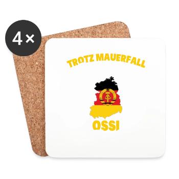 Trotz Mauerfall Und Wende Ossi Bis Zum Ende - Untersetzer (4er-Set) - Weiß - Vorne