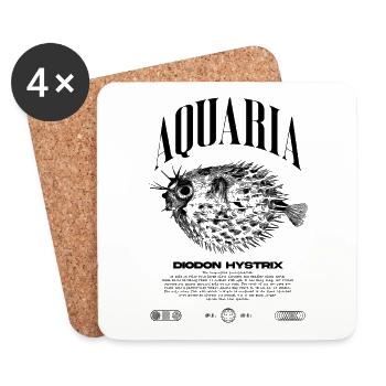 Porcupine Puffer Fish Keeper Moderne Streetwear - Untersetzer (4er-Set) - Weiß - Vorne