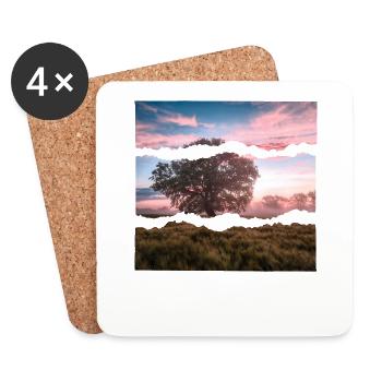 Nature is calling - Coasters (set of 4) - white - Front