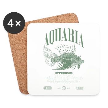Lionfish Marine Fish Keeper Modern Streetwear - Coasters (set of 4) - white - Front