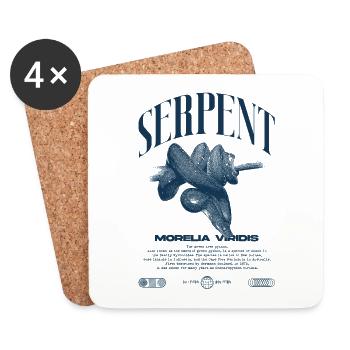 Green Tree Python Modern Reptile Keeper Streetwear - Coasters (set of 4) - white - Front
