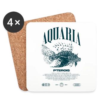 Rotfeuerfisch Marine Fish Keeper Moderne Streetwear - Untersetzer (4er-Set) - Weiß - Vorne