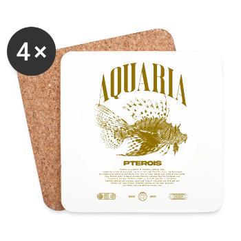 Lionfish Marine Fish Keeper Modern Streetwear - Coasters (set of 4) - white - Front