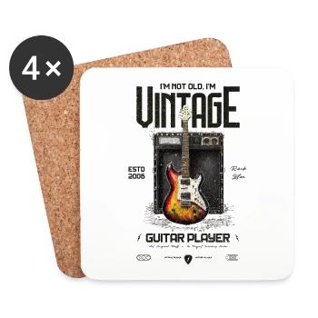 Ich bin nicht alt, ich bin Vintage Retro 2006 Gitarre - Untersetzer (4er-Set) - Weiß - Vorne