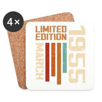 March 1955 Birthday 1955 Retro 1955 March - Coasters (set of 4) - white - Front
