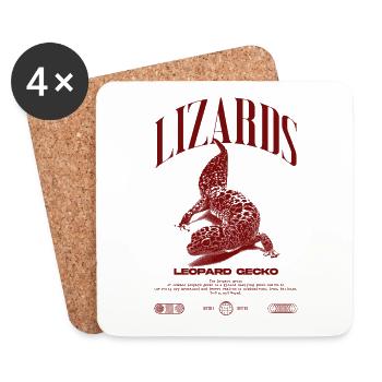 Leopard Gecko Modern Reptile Keeper Streetwear - Untersetzer (4er-Set) - Weiß - Vorne