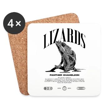 Panthère caméléon Streetwear lézard gardien - Dessous de verre (lot de 4) - blanc - Devant
