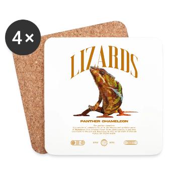 Panther Caméléon Streetwear Lézard Keeper - Dessous de verre (lot de 4) - blanc - Devant
