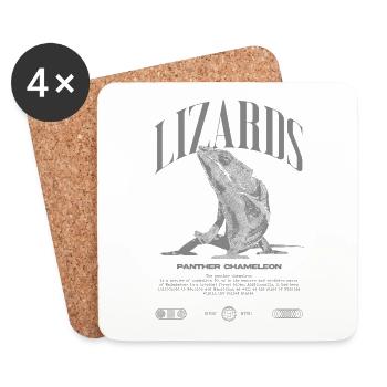 Panther Caméléon Streetwear Lézard Keeper - Dessous de verre (lot de 4) - blanc - Devant