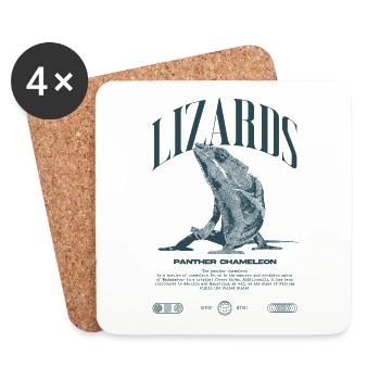 Panthère caméléon Streetwear lézard gardien - Dessous de verre (lot de 4) - blanc - Devant