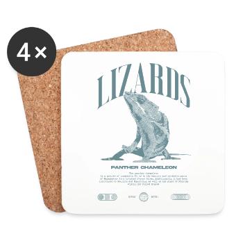 Panthère caméléon Streetwear lézard gardien - Dessous de verre (lot de 4) - blanc - Devant