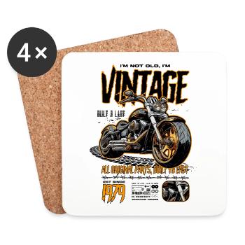Moto Motards Motard Anniversaire Né En 1979 - Dessous de verre (lot de 4) - blanc - Devant