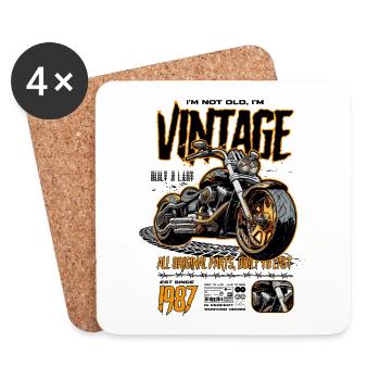 Moto Motards Motard Anniversaire Né En 1987 - Dessous de verre (lot de 4) - blanc - Devant