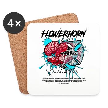 Flowerhorn Cichlid Monster Fish Keeper Streetwear - Untersetzer (4er-Set) - Weiß - Vorne
