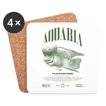 Flowerhorn Cichlid Fish Keeper Streetwear - Dessous de verre (lot de 4) - blanc - Devant