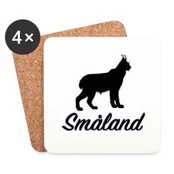 Småland Lynx Suède Région Suède Sud Aperçu - Dessous de verre (lot de 4) - blanc - Devant