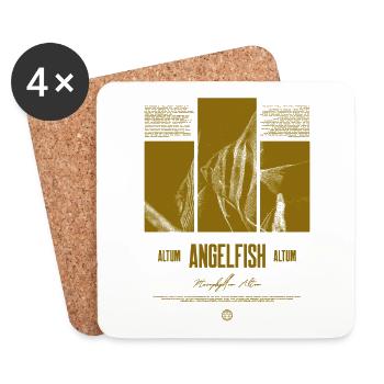 Altum Kaiserfisch Buntbarsch Aquarium Fischhalter - Untersetzer (4er-Set) - Weiß - Vorne