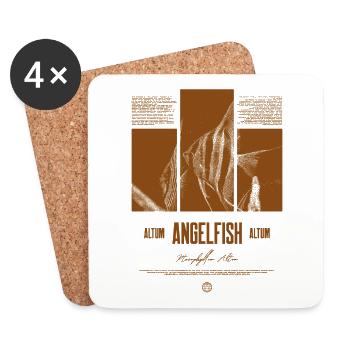 Altum Kaiserfisch Buntbarsch Aquarium Fischhalter - Untersetzer (4er-Set) - Weiß - Vorne
