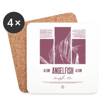 Altum Kaiserfisch Buntbarsch Aquarium Fischhalter - Untersetzer (4er-Set) - Weiß - Vorne