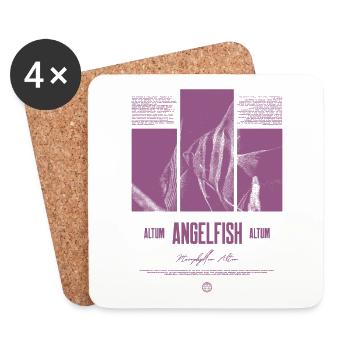 Altum Kaiserfisch Buntbarsch Aquarium Fischhalter - Untersetzer (4er-Set) - Weiß - Vorne