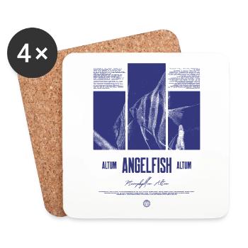 Altum Kaiserfisch Buntbarsch Aquarium Fischhalter - Untersetzer (4er-Set) - Weiß - Vorne