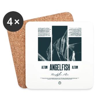 Altum Kaiserfisch Buntbarsch Aquarium Fischhalter - Untersetzer (4er-Set) - Weiß - Vorne