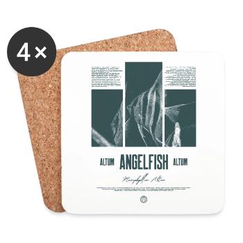 Altum Kaiserfisch Buntbarsch Aquarium Fischhalter - Untersetzer (4er-Set) - Weiß - Vorne