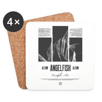 Altum Kaiserfisch Buntbarsch Aquarium Fischhalter - Untersetzer (4er-Set) - Weiß - Vorne
