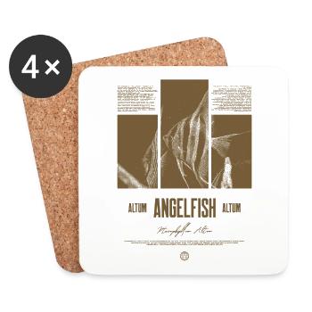 Altum Kaiserfisch Buntbarsch Aquarium Fischhalter - Untersetzer (4er-Set) - Weiß - Vorne