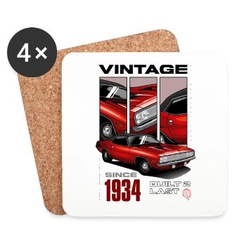 Je ne suis pas vieux, je suis une voiture classique vintage née en 1934 - Dessous de verre (lot de 4) - blanc - Devant